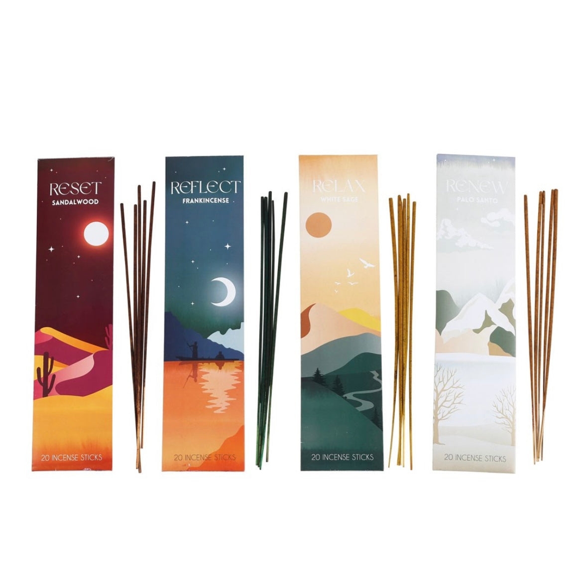 🧘 Meditation Incense Collection – Set of 4 (80 Sticks Total)