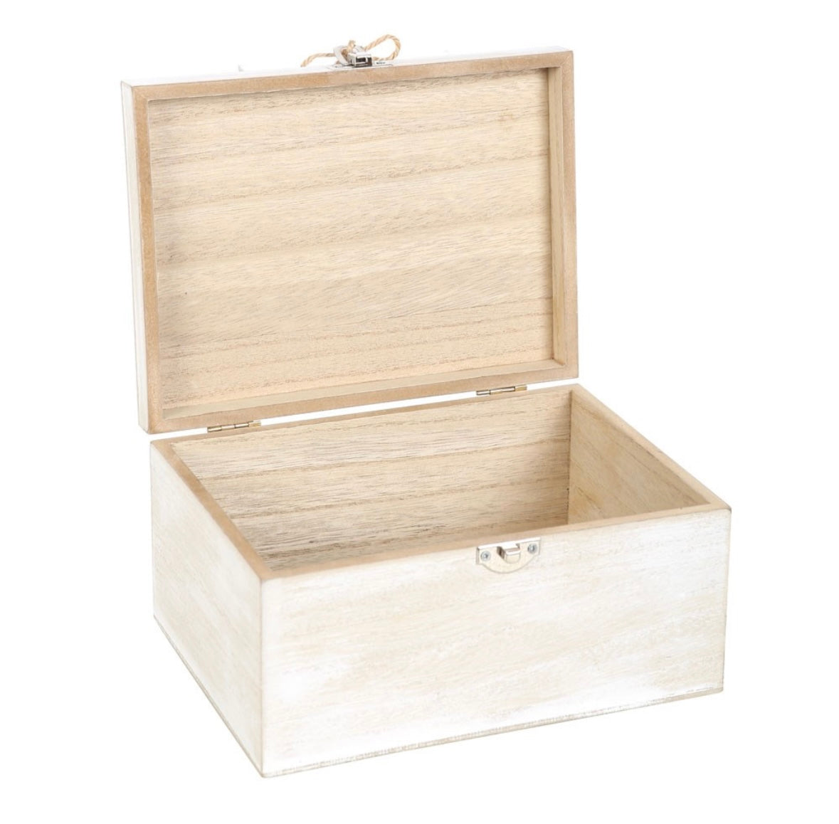 Wooden Spell Box – White Wash with Star Charm