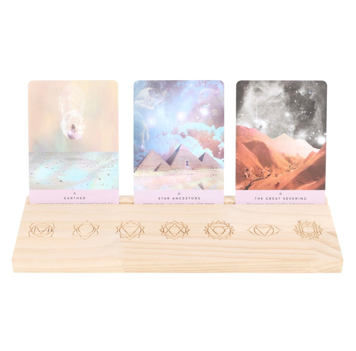 🌈 Seven Chakras Wooden Tarot Card Stand