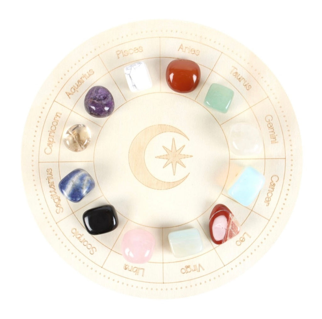 Astrology Crystal Grid Set – 12 Zodiac Crystals