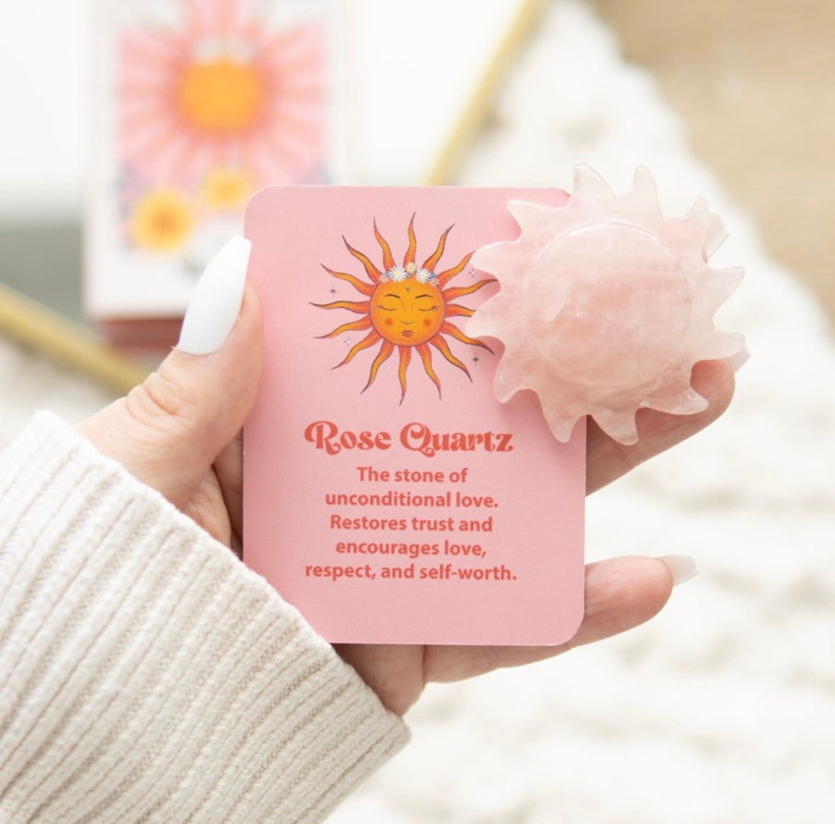 Rose Quartz Crystal Sun