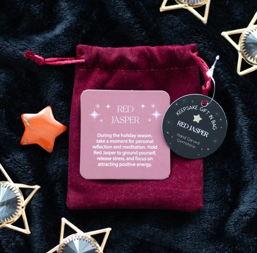 Red Jasper Keepsake Gift – Star Shaped Crystal with Gift Bag