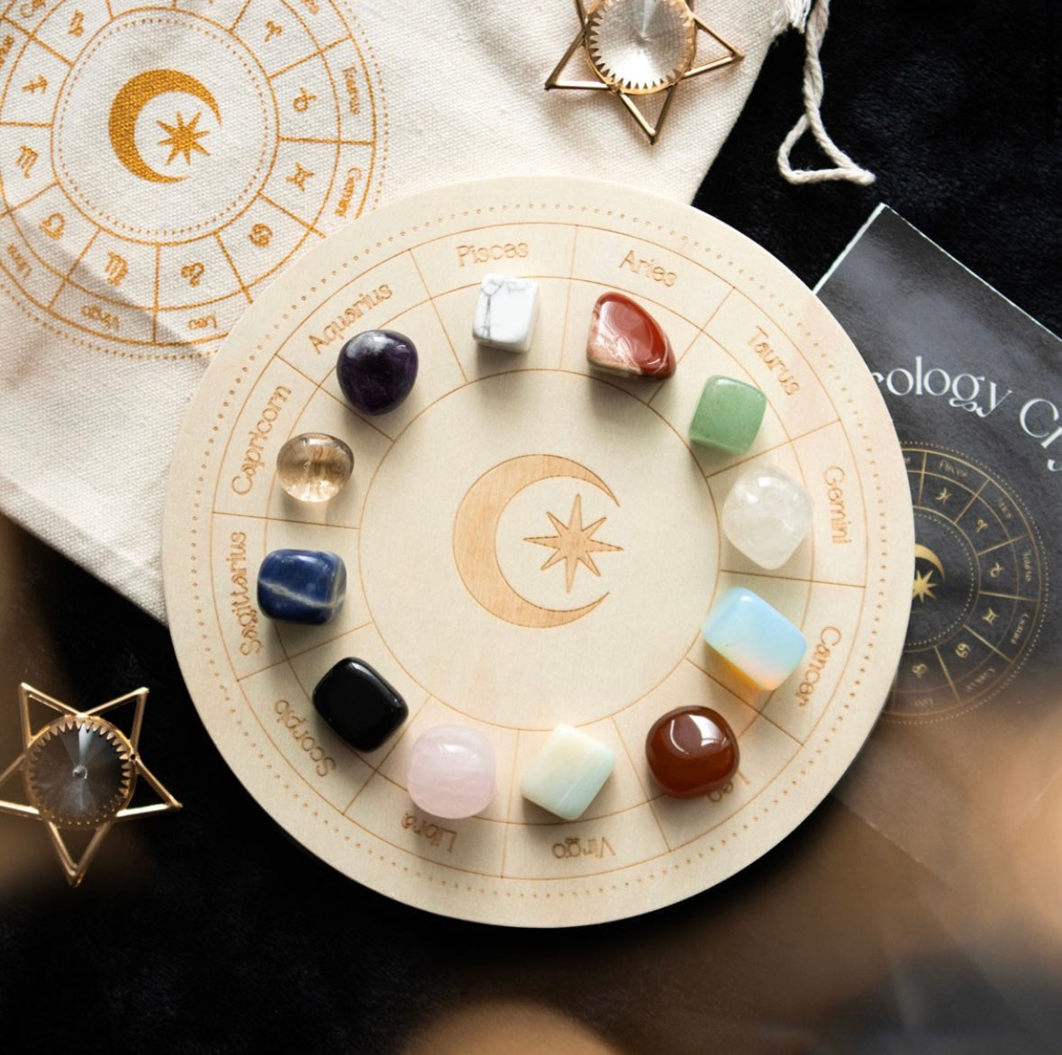 Astrology Crystal Grid Set – 12 Zodiac Crystals