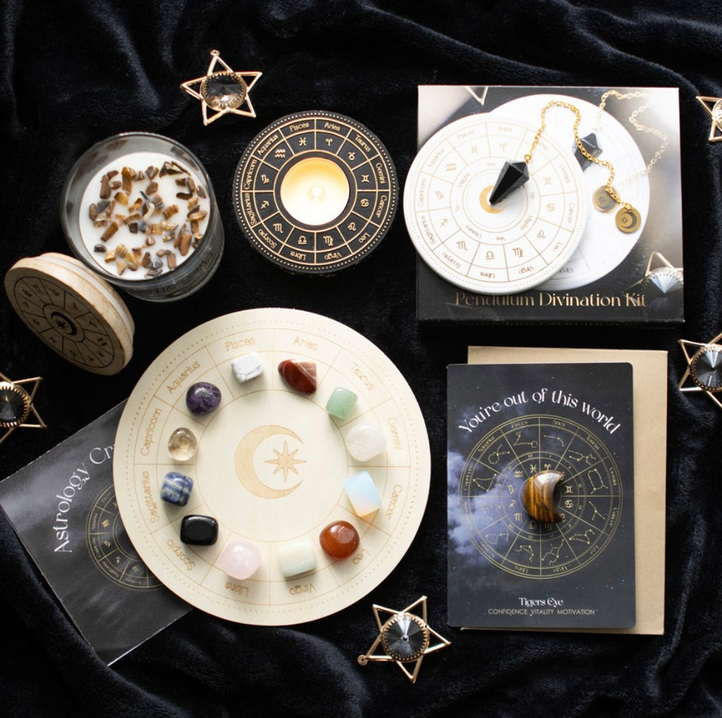 Astrology Crystal Grid Set – 12 Zodiac Crystals