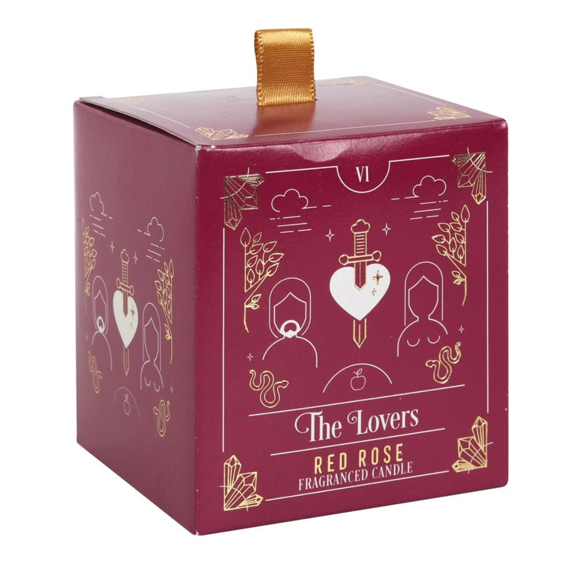 Lovers Tarot Lidded Candle – Red Rose Fragrance