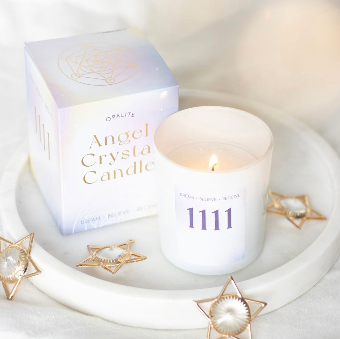 Angel Number 1111 Opalite Candle – Intuition & Manifestation