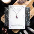 Amethyst Crystal Moon Necklace Greeting Card – Calm & Inner Strength