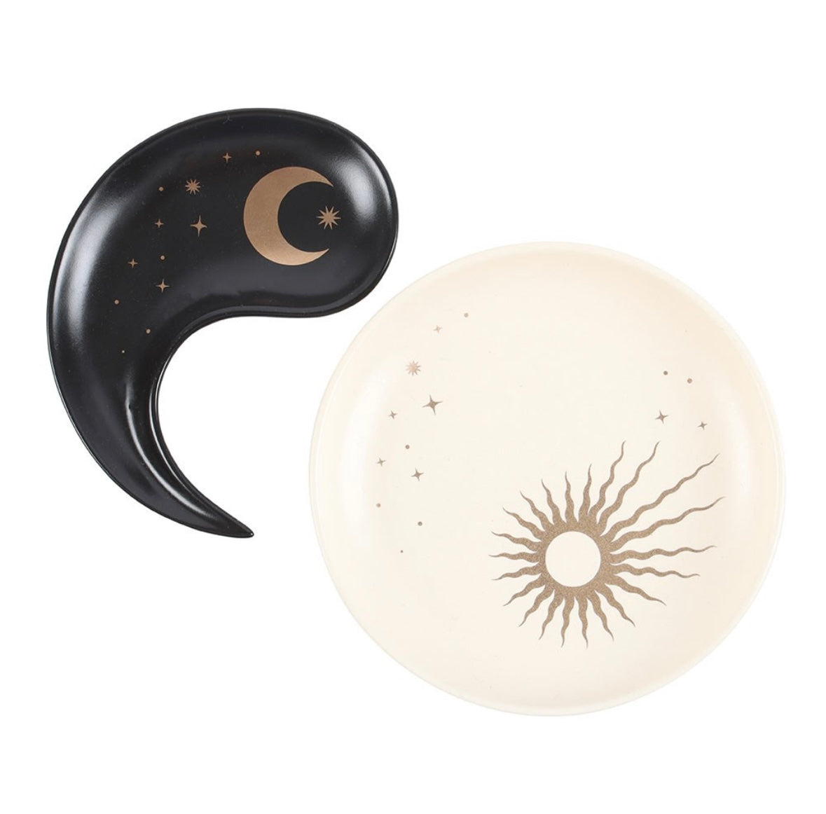 ☯️ Yin & Yang 2-Piece Trinket Dish – Sun & Moon Design