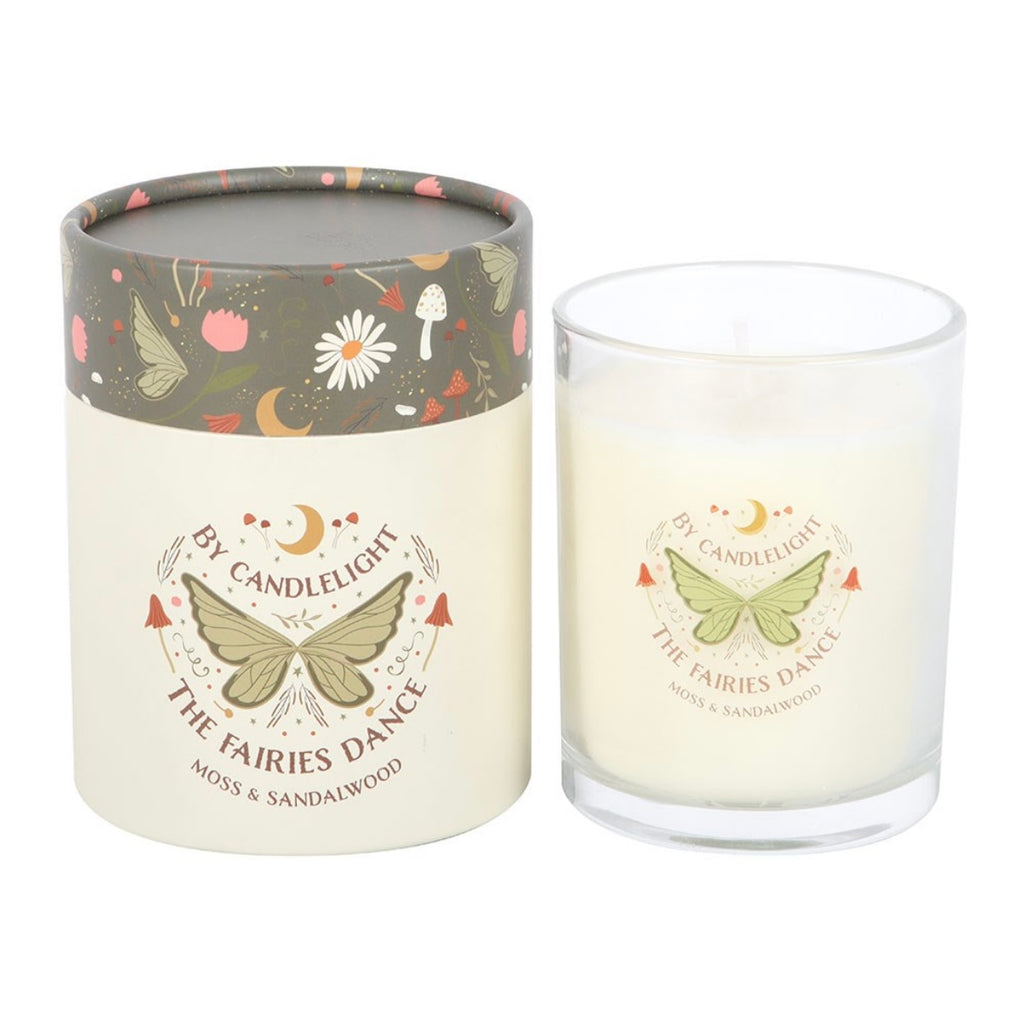 Fairy Wing Glass Candle – Moss & Sandalwood