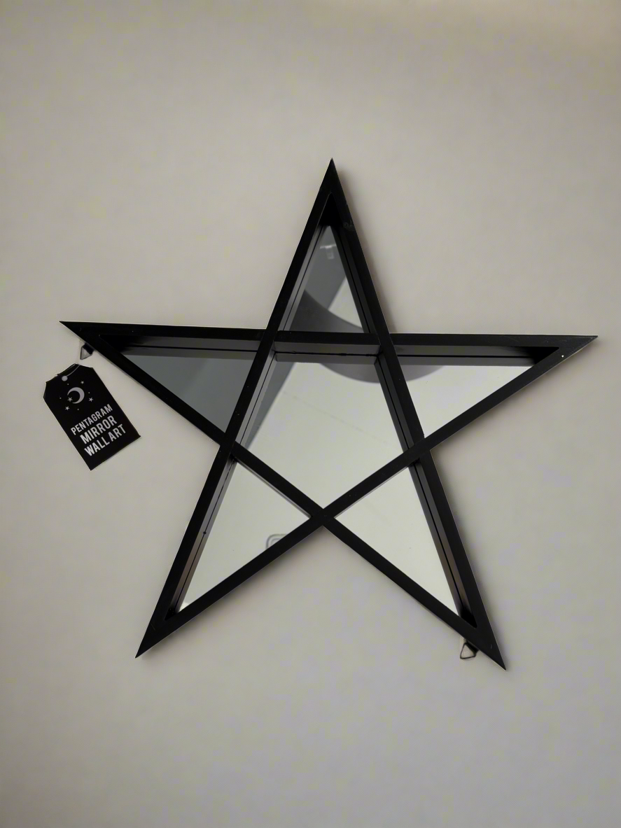 🪞 Pentagram Wall Art Mirror – Black Statement Design