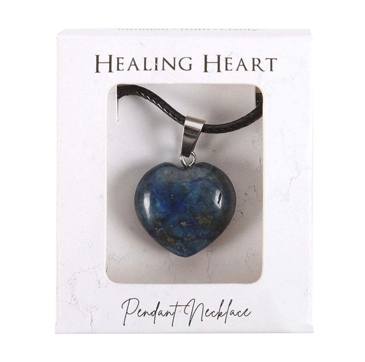 💖 Healing Heart Pendant Necklace – Crystal Gemstone Variants