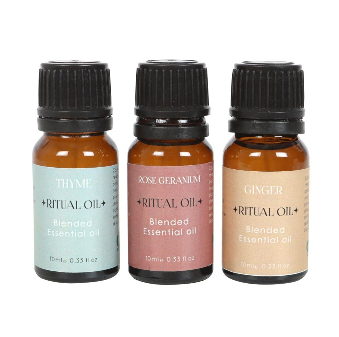 Love Ritual Essential Oil Set – Thyme, Rose Geranium & Ginger (3 x 10ml)