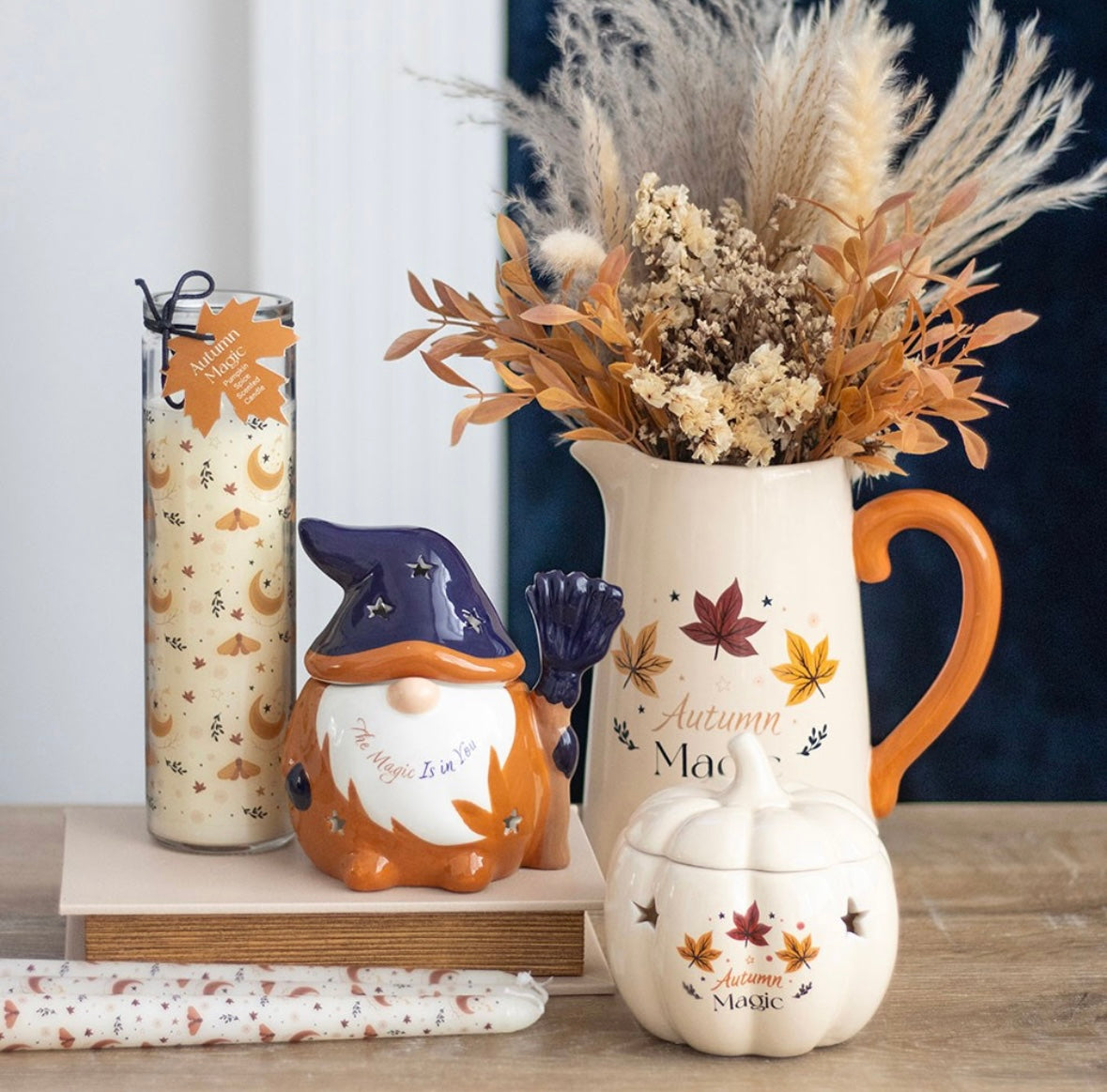 🍂 Autumn Ceramic Flower Jug – Seasonal Vase for Fresh or Dried Arrangements