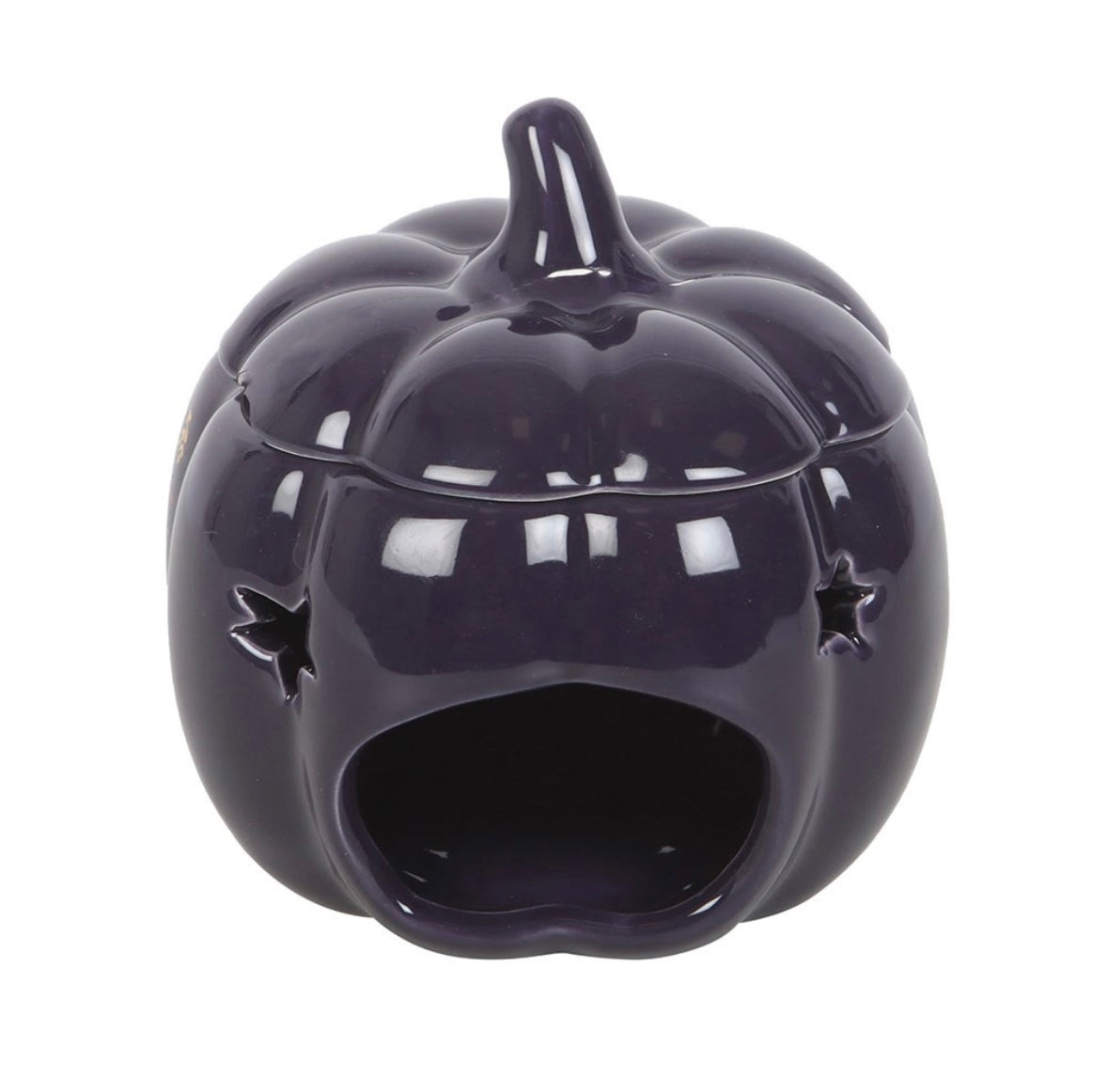 🌙 Midnight Blue Pumpkin Oil Burner – Celestial Star & Moon Design