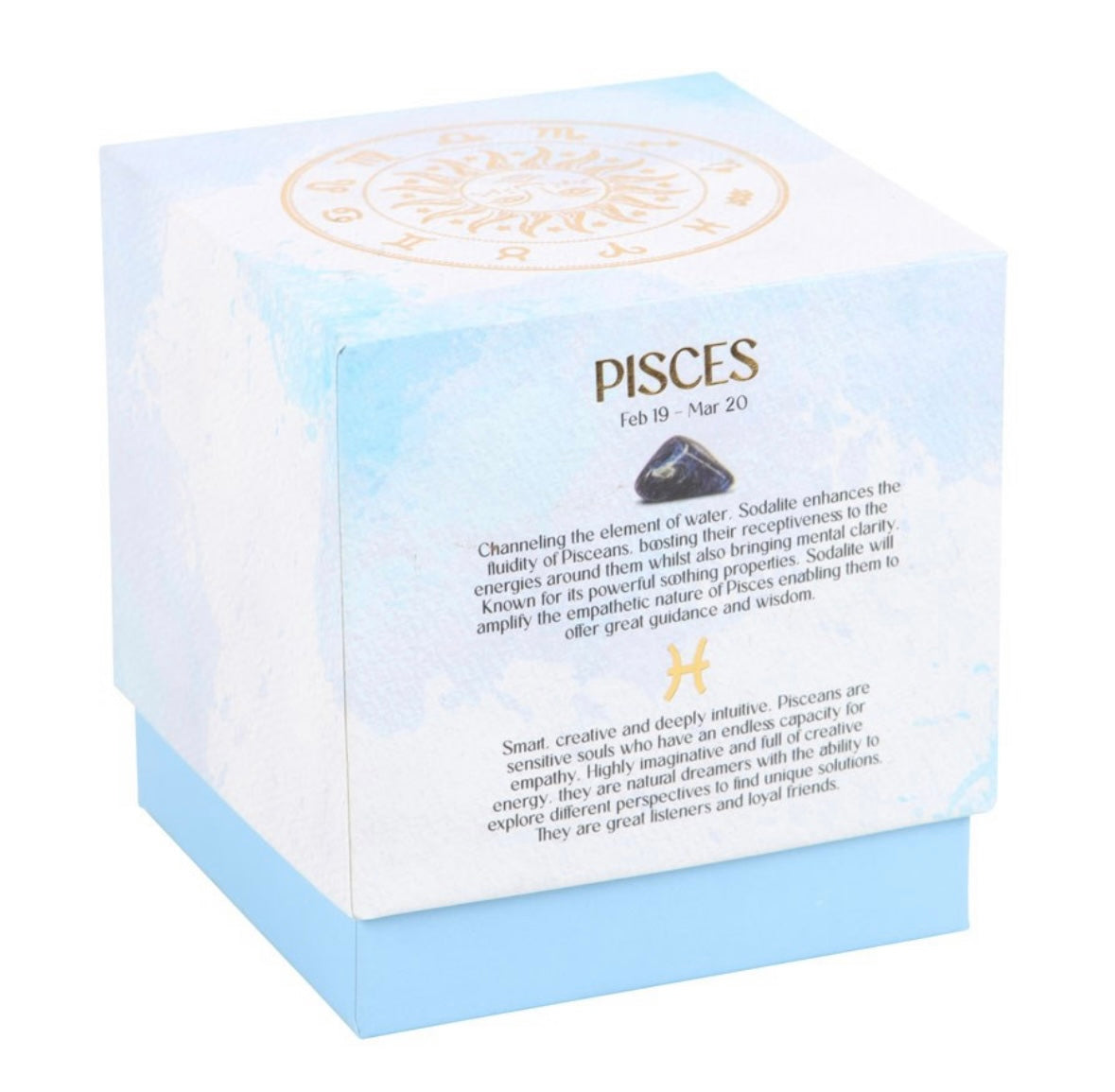 ♓ Pisces Zodiac Candle – Gardenia with Sodalite Crystal