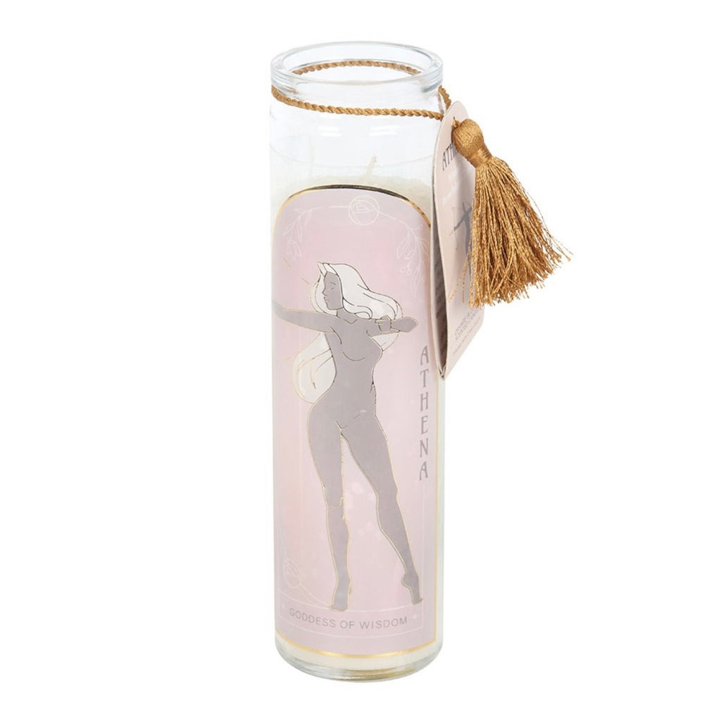🕊️ Athena Goddess Tube Candle – Clear Quartz Crystals & Orange Blossom