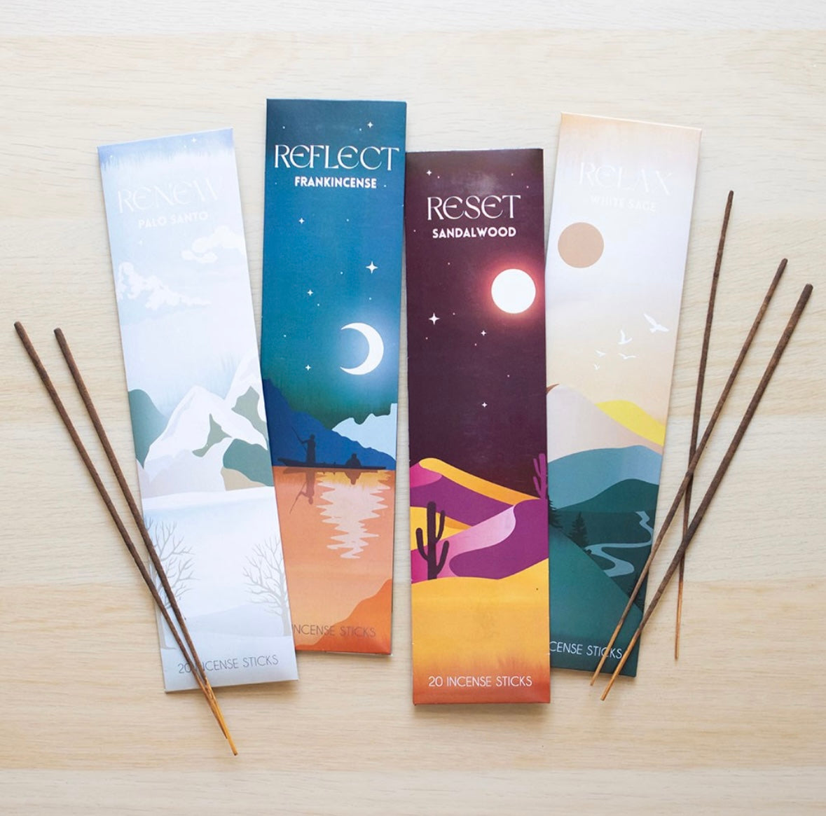 🧘 Meditation Incense Collection – Set of 4 (80 Sticks Total)