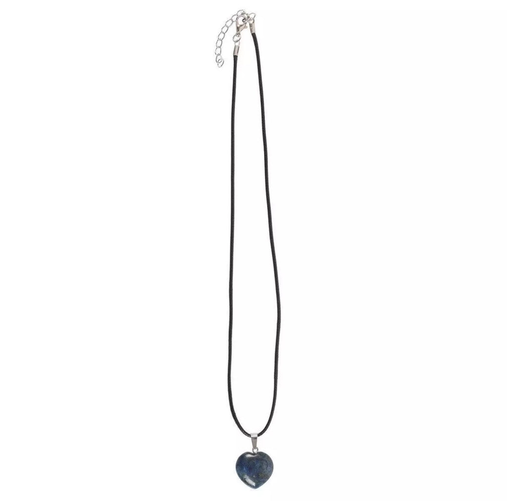 💖 Healing Heart Pendant Necklace – Crystal Gemstone Variants