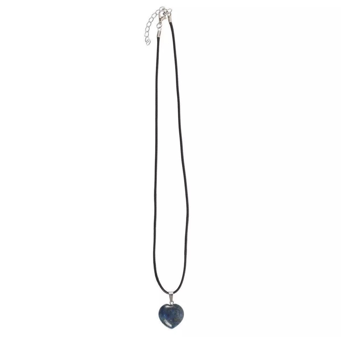 💖 Healing Heart Pendant Necklace – Crystal Gemstone Variants