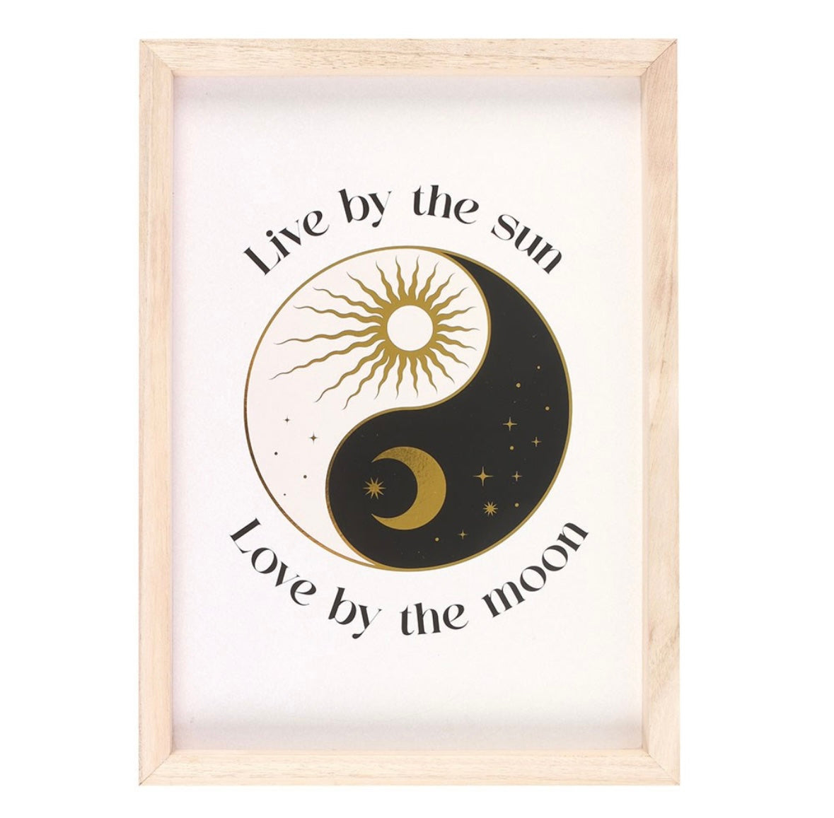 ☯️ Celestial Yin Yang Framed Print – “Live by the Sun, Love by the Moon”