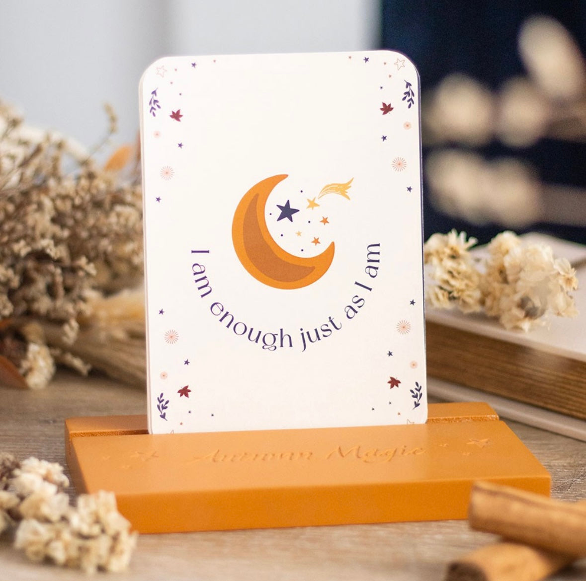 ✨ Affirmation Cards & Wooden Stand – Daily Positivity Set